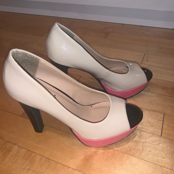 [7]👡CANDIE’S multicolour peep toe heels - Picture 11 of 14